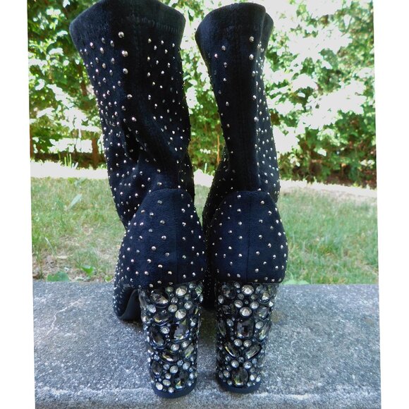 Bling Crystal Ankle Stretch Boots Size 9 - Picture 5 of 6